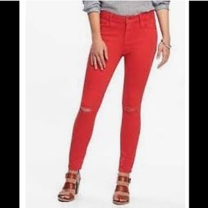 Old Navy Rockstar Midrise Distressed Red Jeans Bloggers Favorite!! (6 regular)